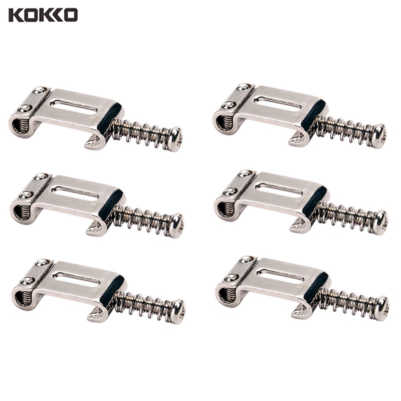 KOKKO Guitar Saddles Bridge Metal Tremolo Saddle System String Spacing for Stratocaster Telecaster Electric Guitar Maintain Part 6pcs