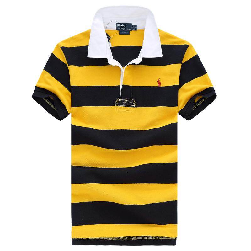 Phiên bản chất lượng cao chất lượng hàng đầu ralph lauren_polo người đàn ông sọc màu áo polo kinh doanh bình thường t-shirts người đàn ông thời trang áo sơ mi nam ngắn tay áo mỏng giản dị áo sơ mi ngắn tay polo t-shirt