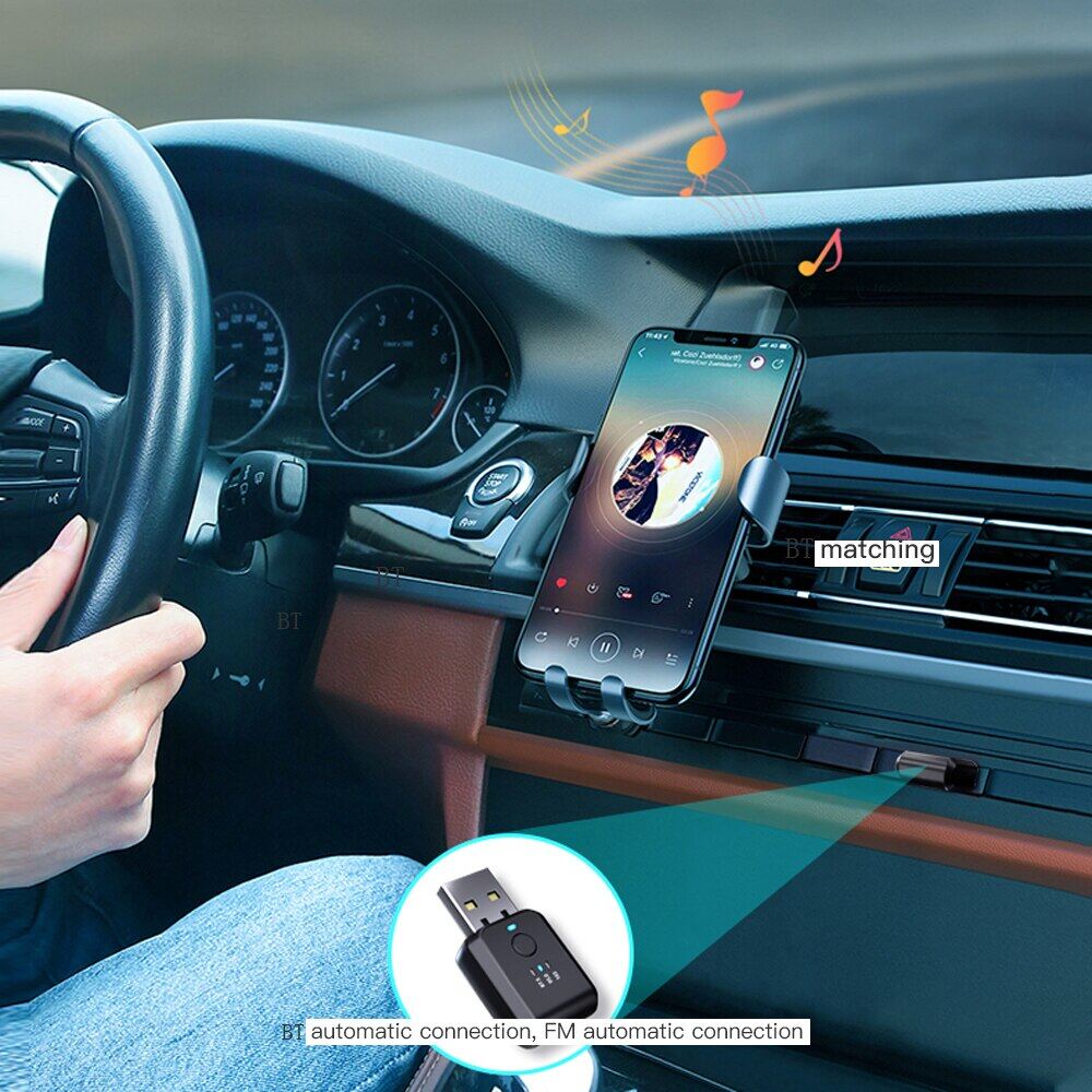 USB Type FM Transmitter Bluetooth-Compatible 5.1 Car kit USB MP3 Music Player Wireless Handsfree Audio Receiver Car Accessories
