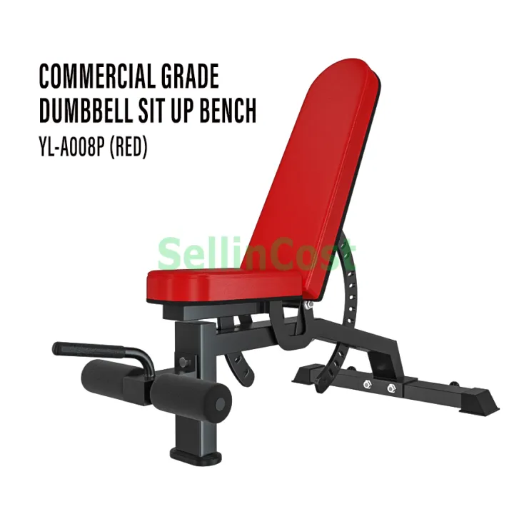 Sellincost Commercial Grade Sit Up Flat Bench Durable Weight 360kg Adjustable Incline Decline Dumbbell Sit Up Weightlifting Gym Chair Flat Bench Kerusi Exercise 1yr Warranty Yl A008p Black Red Lazada