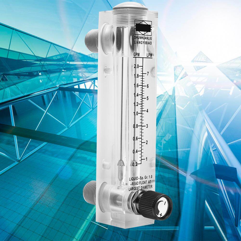LZM-25T 0.2-2GPM Acrylic Panel Type Flow Meter Liquid Flowmeter G1/4'' G1/2'' HT