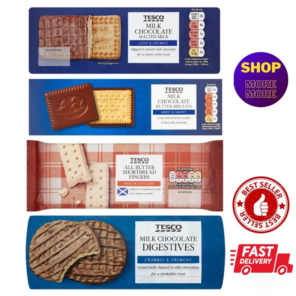 TESCO UK BISCUITS Lotus Biscoff Milk Chocolate Digestives/Chocolate