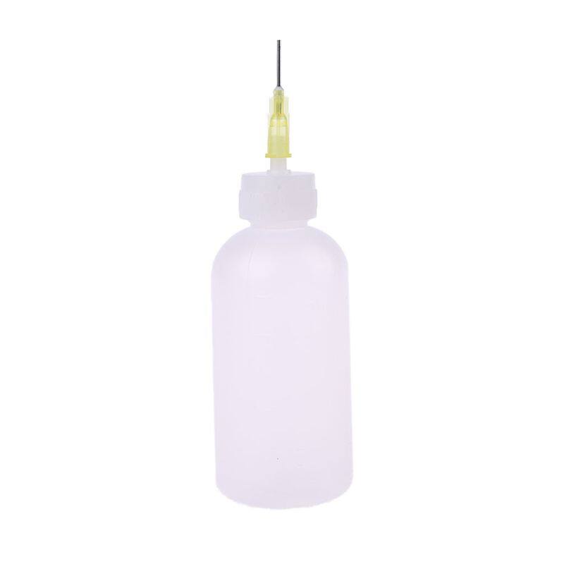 1pc 50ml Clear Liquid Bottle For Rosin Solder Flux Paste With 1 Needle New