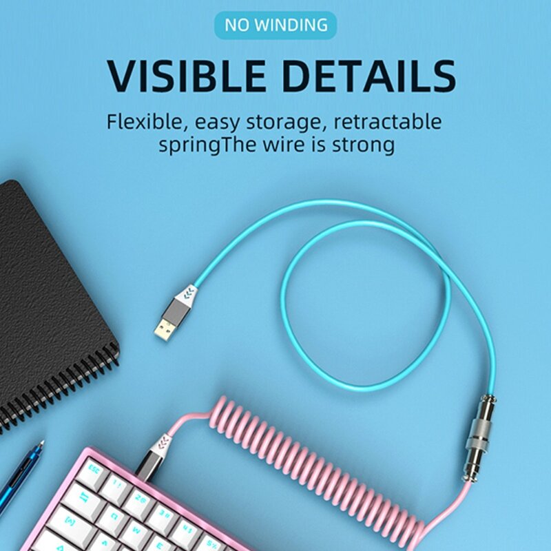 🔥Miễn Phí Vận Chuyển + COD🔥Tất Cả 7.2ft Type-C Sang USB Bàn Phím Cơ Cáp Dữ Liệu Custom Dây Cáp Xoắn Bền