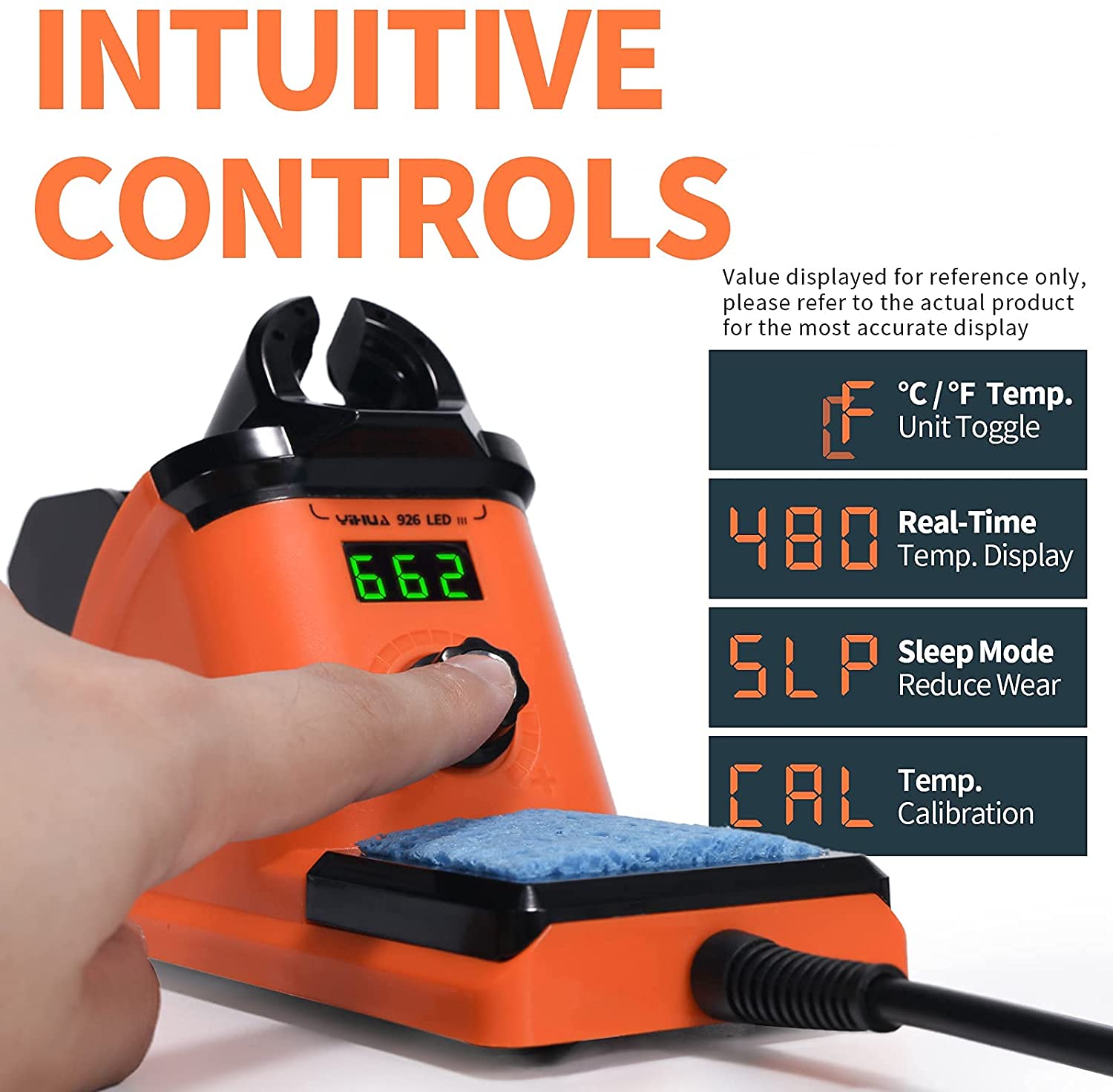 diymore [Chính Hãng 100%]  Bộ Trạm Hàn Sắt Hiển Thị Kỹ Thuật Số Nhiệt Độ Không Đổi 60W, Máy Hàn Sắt Hàn Cầm Tay Tự Động Chờ Và Ngủ, Bàn Ủi Điện Fahrenheit Chuyển Đổi Đa Chức Năng, Điều Chỉnh Nhiệt Độ 90-480 ℃