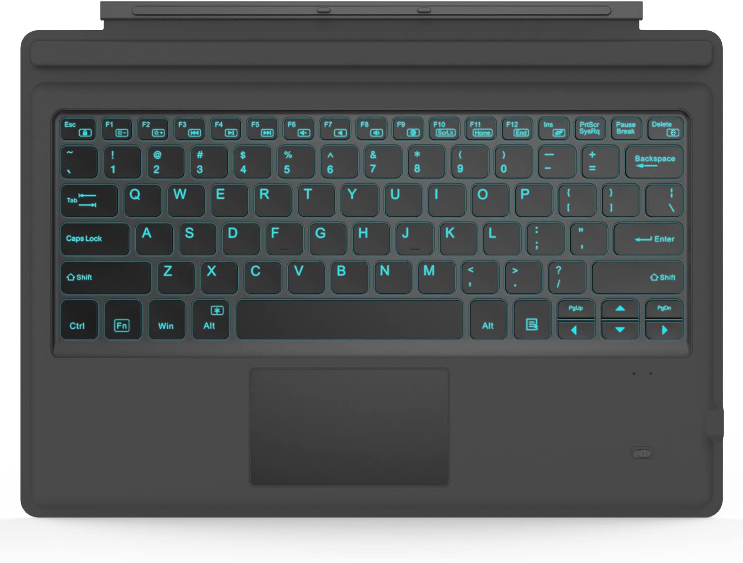MoKo Type Cover Fit Microsoft Surface Pro 7 Plus/ Pro 7/ Pro 6/ Pro 5/Pro 4/Pro 3, Ultra-Slim Wireless Bluetooth Tablet Computer Keyboard with Trackpad, 7-Color LED Backlit, Rechargeable Battery