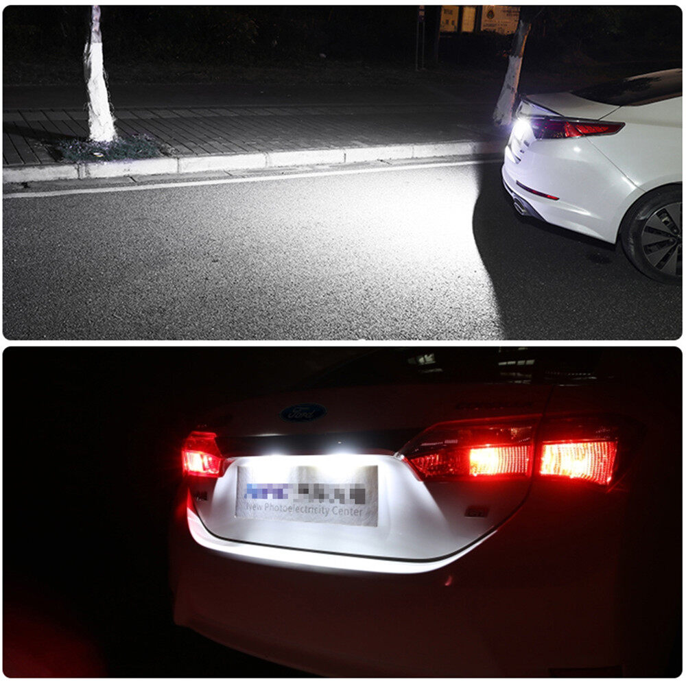 car number plate with light
