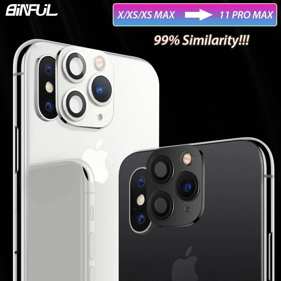For iPhone X XS Max turn to 11 Pro Max Case Camera Lens Second Change for iPhone 11 Pro Max Cover Tempered Glass Protector Len