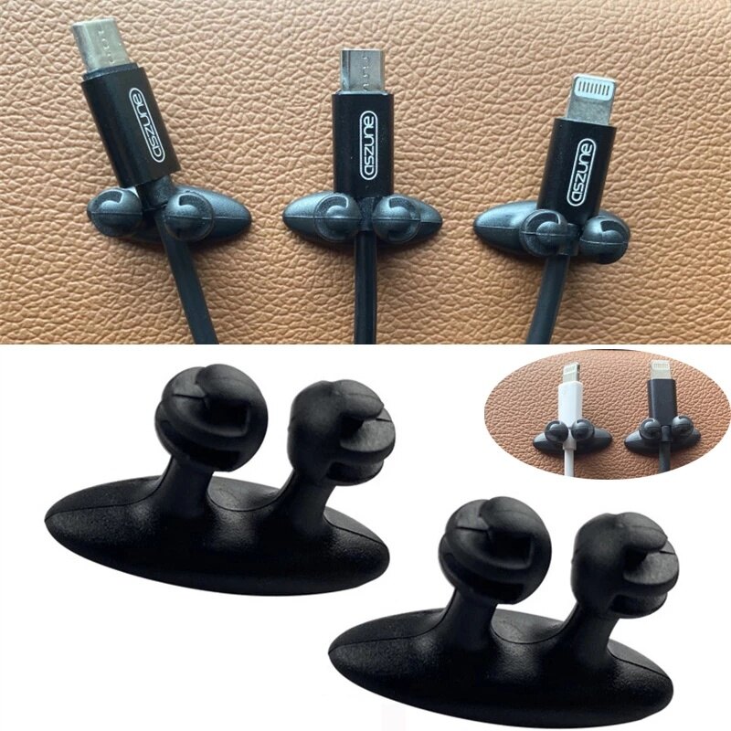 Car Self-adhesive Wire and Cable Holder Multi-function Holder Car Charging Data Cable Buckle Headphone Wire Clip