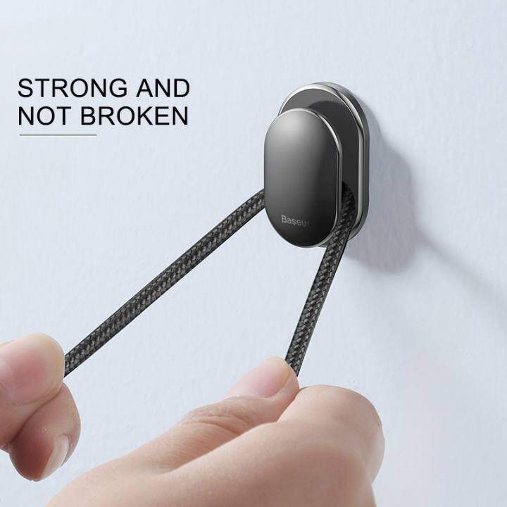 Luixxuer 4Pcs Car Hooks Organizer Storage for USB Cable Headphone Key Storage Self Adhesive Wall Hook Hanger Auto Fastener Clip