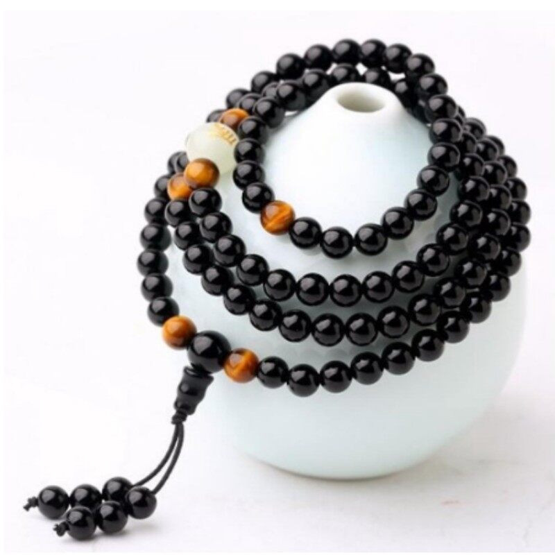 【PrettySet】 Vòng Tay Huỳnh Quang Obsidian Nhiều Vòng Vòng Tay Hạt Đá Dạ Quang Cặp Đôi Rồng Hoàng Đạo Vòng Tay May Mắn Nhiều Vòng Chuyển Giao