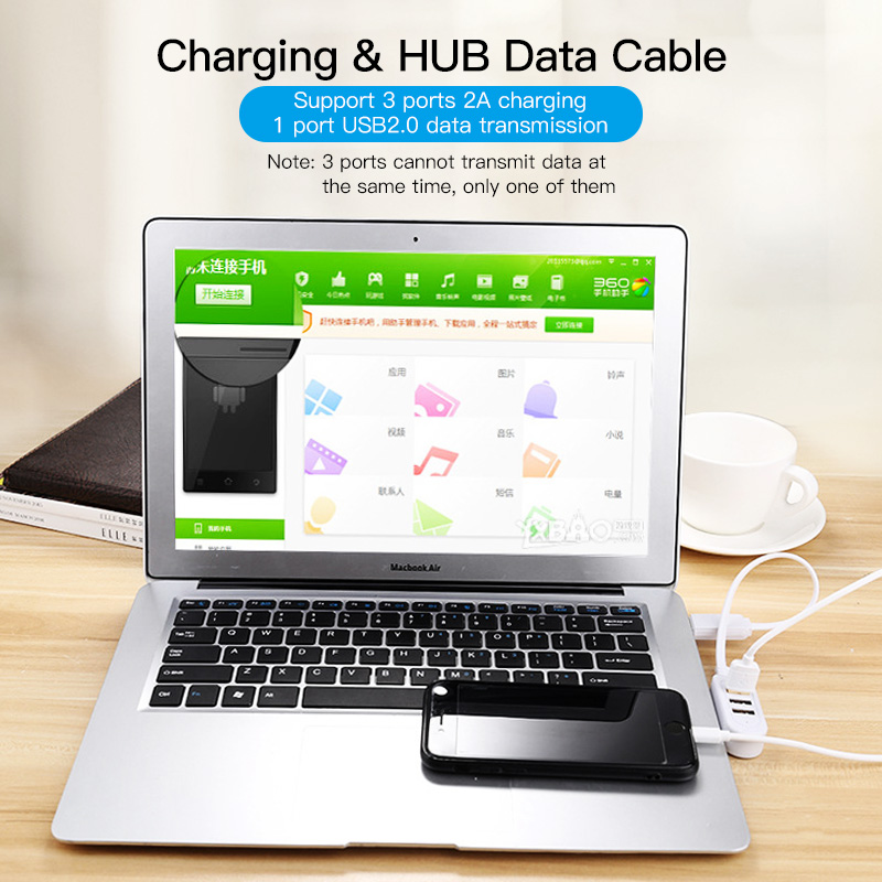 FONKEN Cáp Hub USB 3 Cổng Tốc Độ Cao Mini 3 Trong 1 Truyền Dữ Liệu Thiết Bị Bộ Chia Cổng USB Sạc Đối Với Máy Tính PC Máy Tính Xách Tay Máy Tính Xách Tay