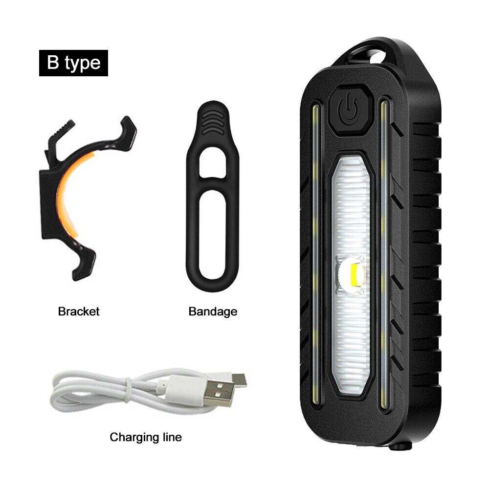 Hot Sales】VIRWIR Ultra-small Mini LED Light-emitting Small Flashlight Keychain Light 5 Light Modes Torch Light Multi-function Clip Flashing Warning Safety Flashlight Torch Bicycle Warn Light USB Rechargable Whistle Key Light
