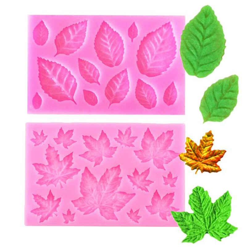 Rose Leaf Silicone Mold Leaves Fondant DIY Cake Decorating Tool Candy Chocolate