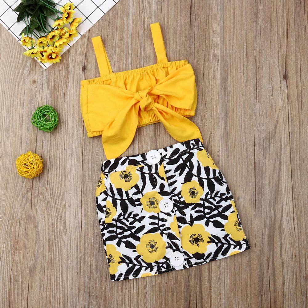 US Newborn Baby Girl Stripe Tops Short Pants Skirts Outfits Clothes Set Sunsuit