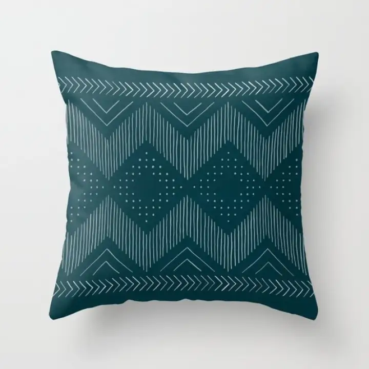 45 45cm Teal Blue Pillowcase Ins Style, Decorative Lumbar Pillows For Sofa