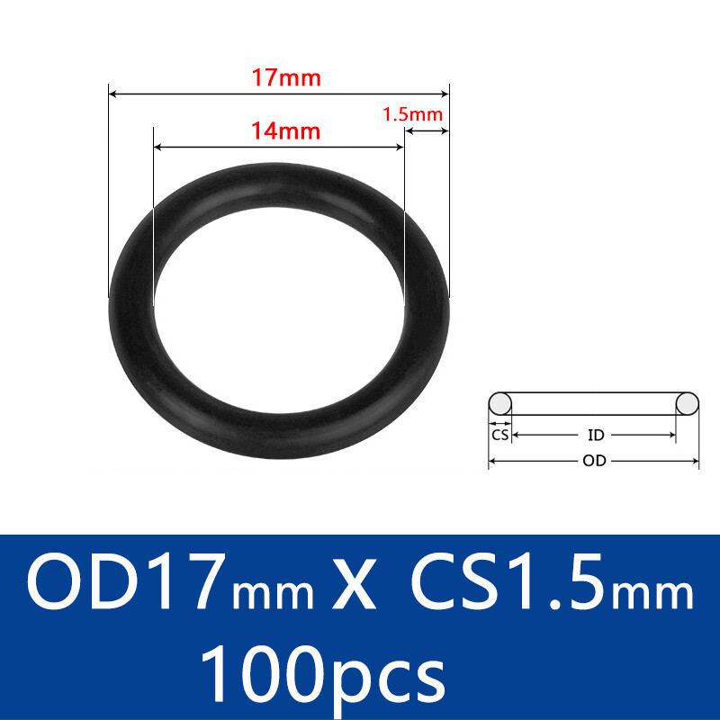 100pcs Diameter 5-30mm1.5mm Thickness Black NBR Nitrile Rubber Sealing O rings Seal O-ring Gasket Oring O Ring