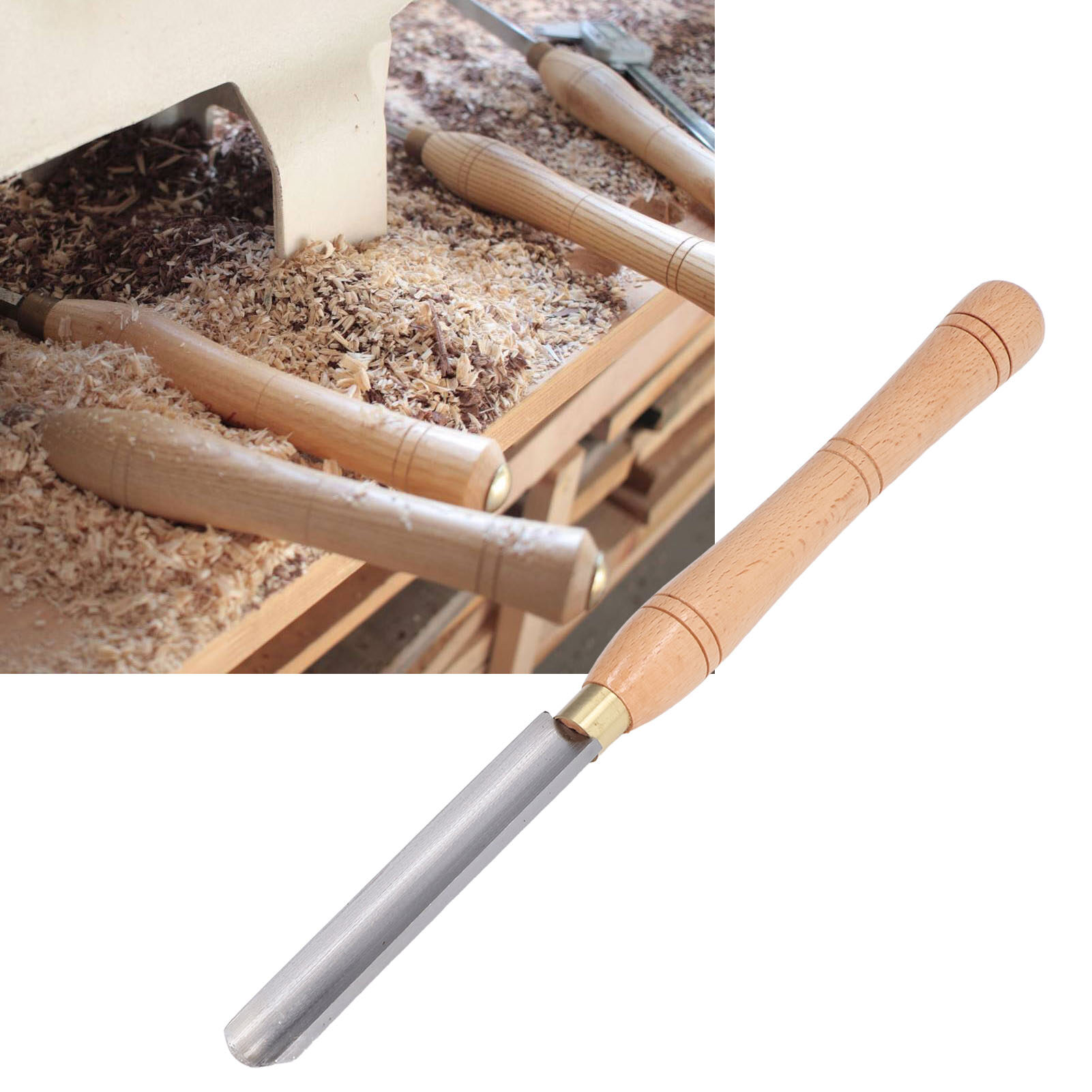 Wood Lathe Turning Tool Rougher Chisel Beech Handle HSS Insert For DIY Large