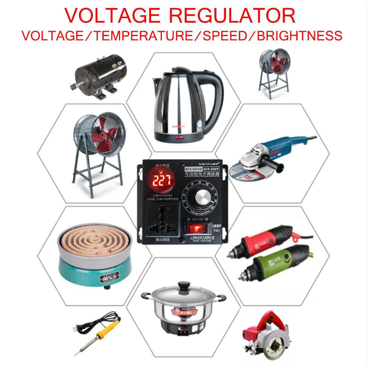 AC 220V 4000W Bộ Điều Chỉnh Điện Áp Biến Động Cơ Điều Khiển Quạt Tốc Độ
