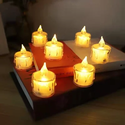 LED Flameless Candle Lights Battery Operated Simulation Acrylic Electronic Tears Candle Lamp Wedding Party Christmas Home Decor