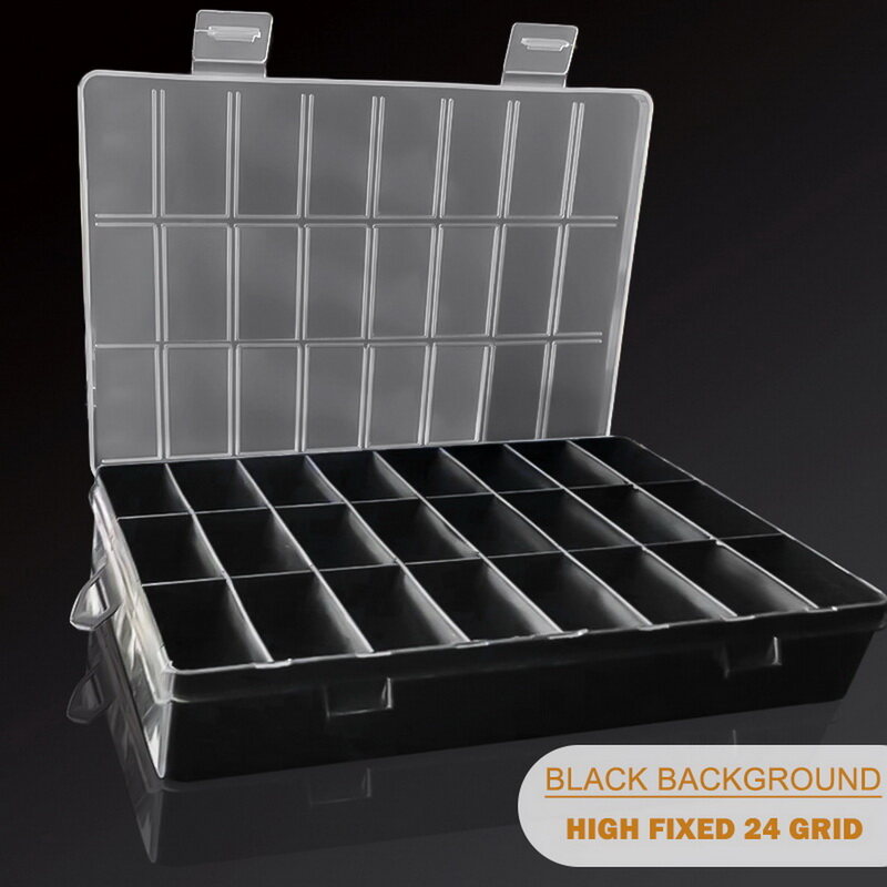 Practical 24 Grids Compartment Plastic Storage Box Jewelry Earring Bead Screw Holder Case Display Organizer Container