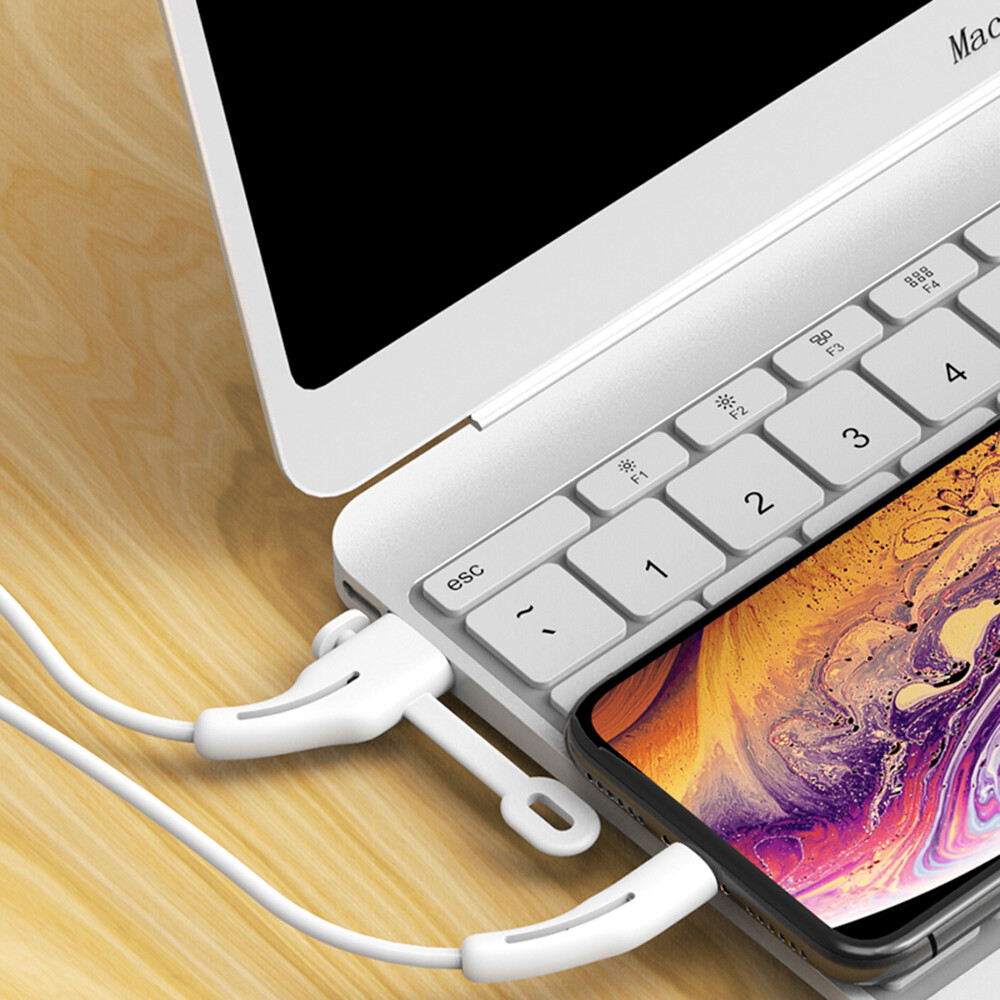 Soft Silicone Spiral Cable Protector iPhone iPad Macbook Lightning Type C Case Winder for Universal USB Charger Holder Accessories [cchoice]