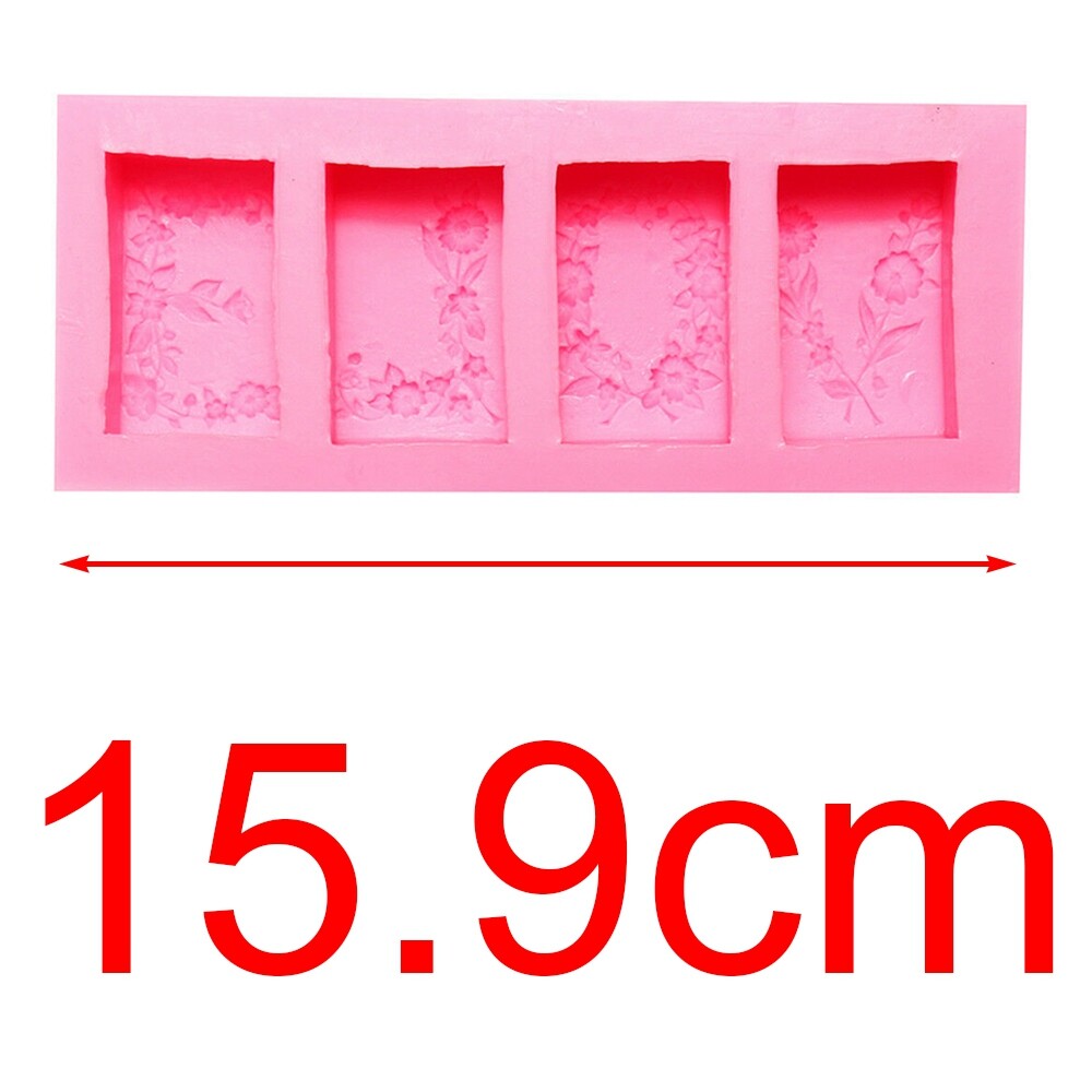 BOKALI 1 Khuôn Silicon Mềm Dẻo Hình Hoa Hình Chữ Nhật Tự Làm Mới, Khuôn Bánh Xà Phòng Nến 3D