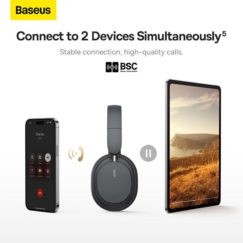 Baseus bowie D05 không dây Over-Tai nghe đeo tai bluetooth 5.3 tai nghe có dây với microphone