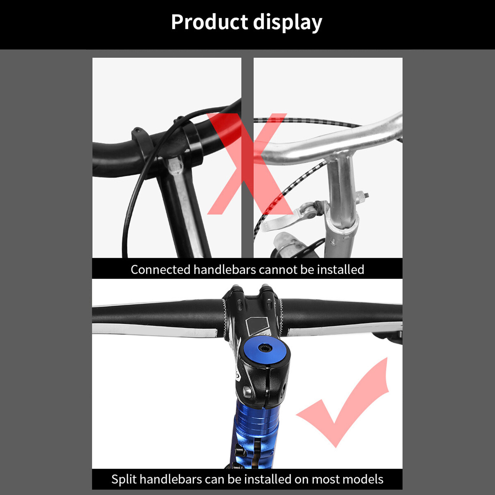 Honrane(Ready Stock) Bike Fork Stem Extender High Strength Aluminium Alloy Bicycle Handlebar Stem Riser with Spanner for Mountain Bike