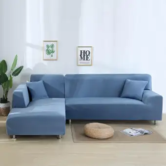 Nicetoempty Hot Sale 3 Seater L Shape Stretch Elastic Fabric Sofa