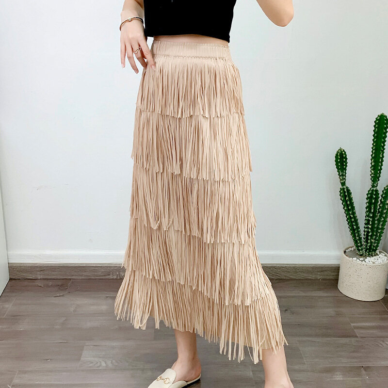 Hong Kong Style R Style Celebrity Same Style Tassel Skirt