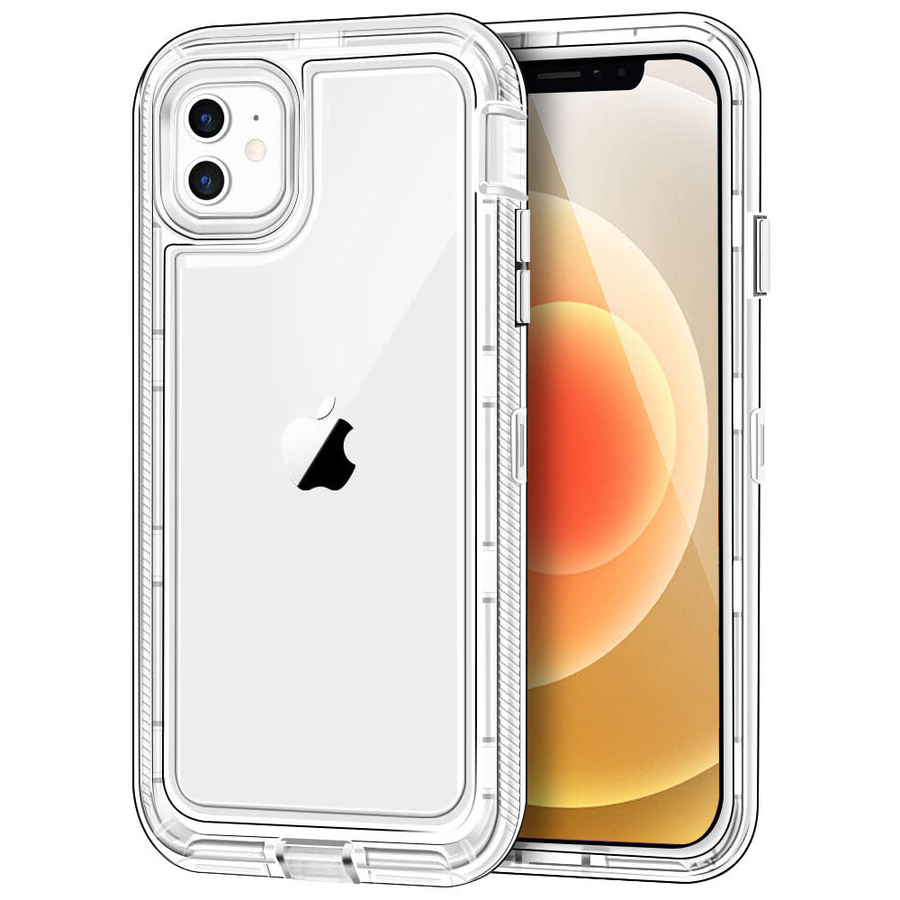 iPhone 15 Case,iPhone 15 Pro Case,iPhone 15 Pro Max Case,Crystal Clear 3 in 1 Heavy Duty Armor Defender Hard PC Soft TPU Hybrid Shockproof Protective Case Cover for iPhone 14 Pro Max/14 Plus/13 Pro Max/12 Pro Max/iPhone 11 Pro Max/SE 2020/Xs Max