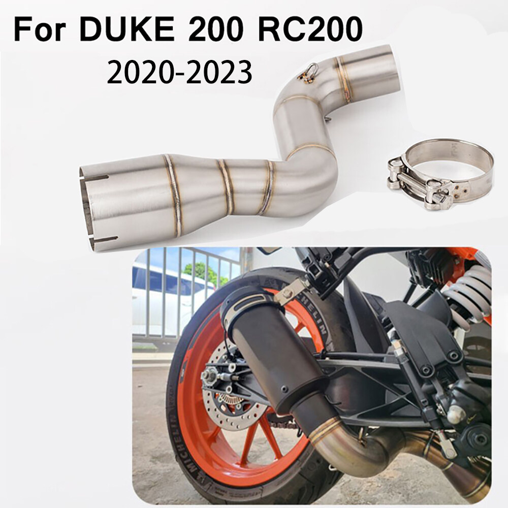 สำหรับ KTM 200 DUKE 200 RC200 RC 200 20212023ท่อไอเสียรถจักรยานยนต์ท่อกลางลื่นบน RC200ท่อเชื่อม