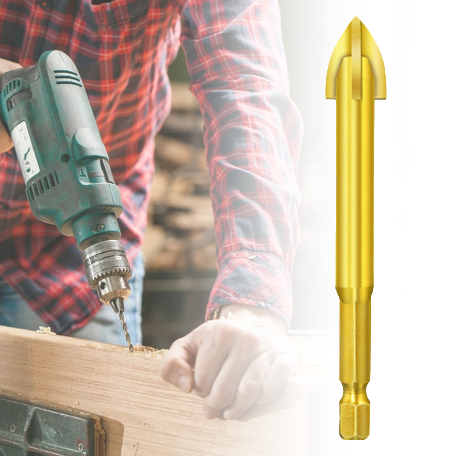 Farfi Practical Triangle Drill Bit Cross Head Long Service Life Universal Low Resistance Tip Drill Bit for Ceramic Tile Sharp Punch Tools