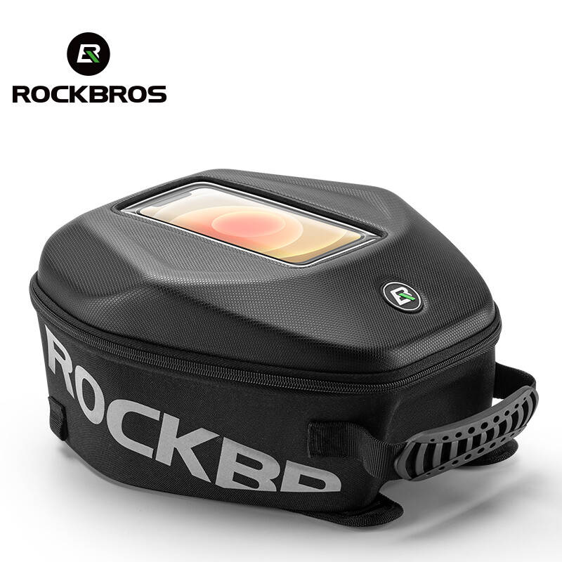 ROCKBROS Motorcycle Tank Bag 7L Large Capacity Hard Shell Motorcycle Backpack Touch Screen Portable Motorcycle Multifunctional Storage Bag with Waterproof Rain Cover