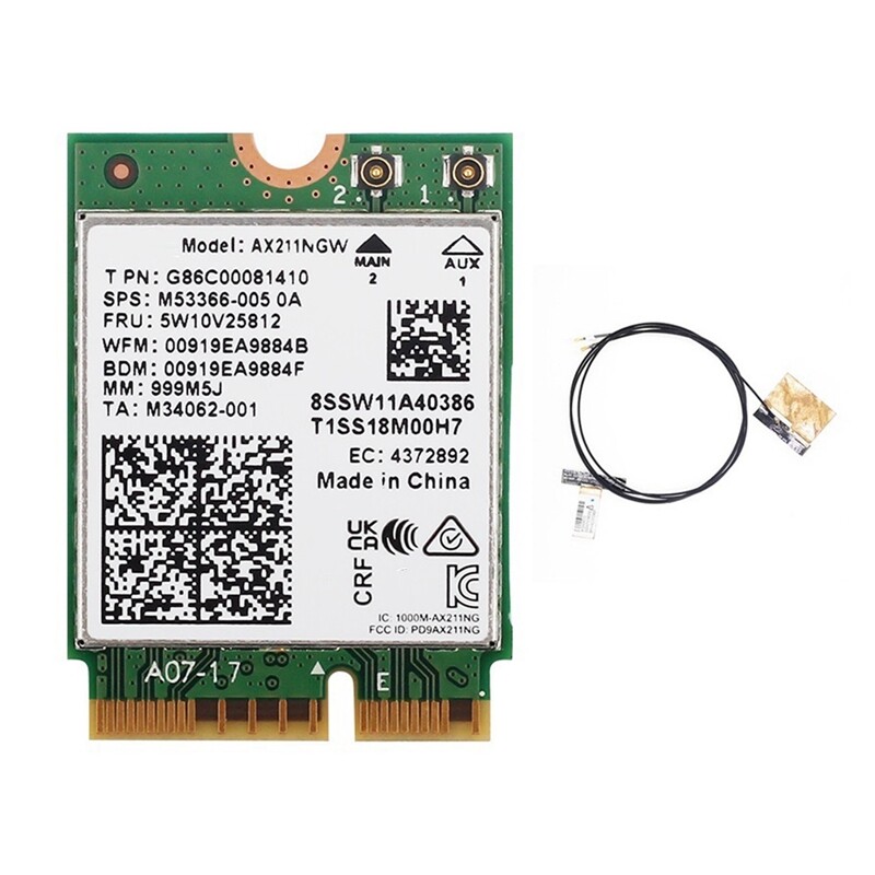 WiFi 6E AX211NGW Tri Band 2.4G 5G 6Ghz Wireless Network Wifi Card for