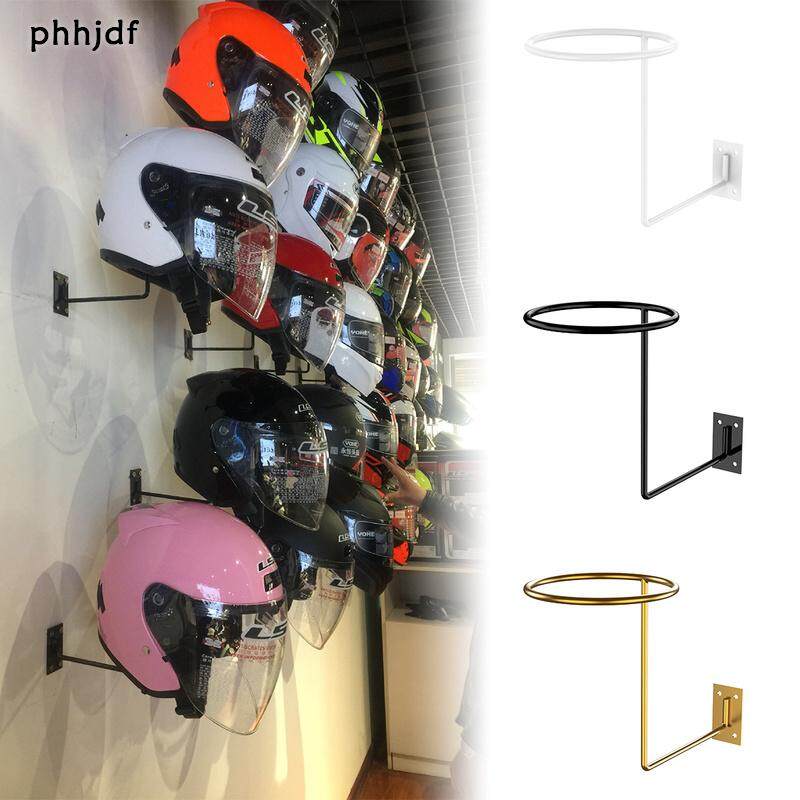 phhjdf Motorcycle Helmet Stand Metal Helmet Holder Wall Mounted Helmet Display Stand Helmet