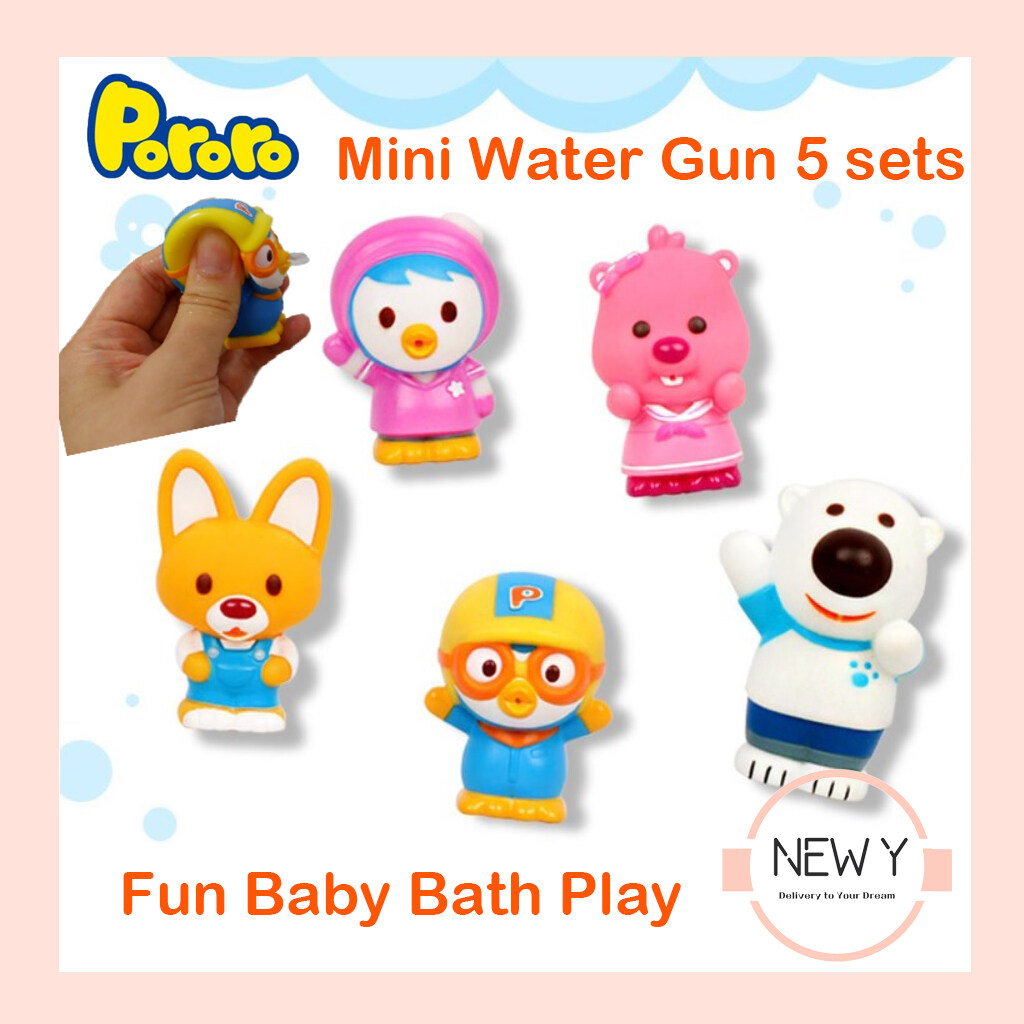 [Pororo] Pororo Mini Water Toy 5 sets Fun Baby Bath Play | Lazada