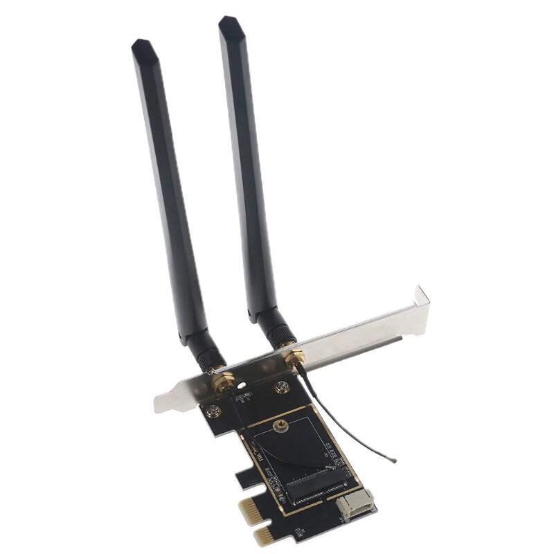 Bộ Chuyển Đổi Thẻ WiFi M.2(Ngff) Mạng Không Dây Máy Tính Để Bàn Sang PCIe 1X Với Cáp Tương Thích Bluetooth
