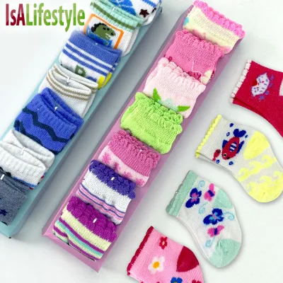 IsALifestyle 7 pairs Infant Baby Sock Gift Set Newborn Baby Girl Boy Socks NB-6m
