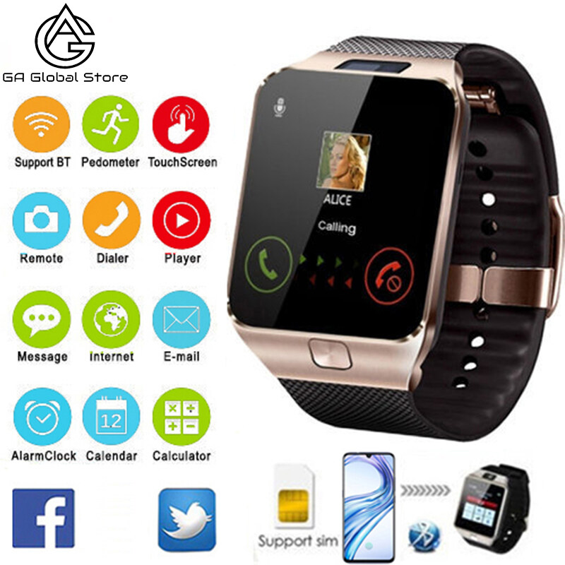 Đồng Hồ Thông Minh Bluetooth DZ09 Cho Nam Nữ, Đồng Hồ Thông Minh Màn Hình Cảm Ứng Kỹ Thuật Số Có Camera Điện Thoại Di Động Thẻ Sim Cho Android/IOS