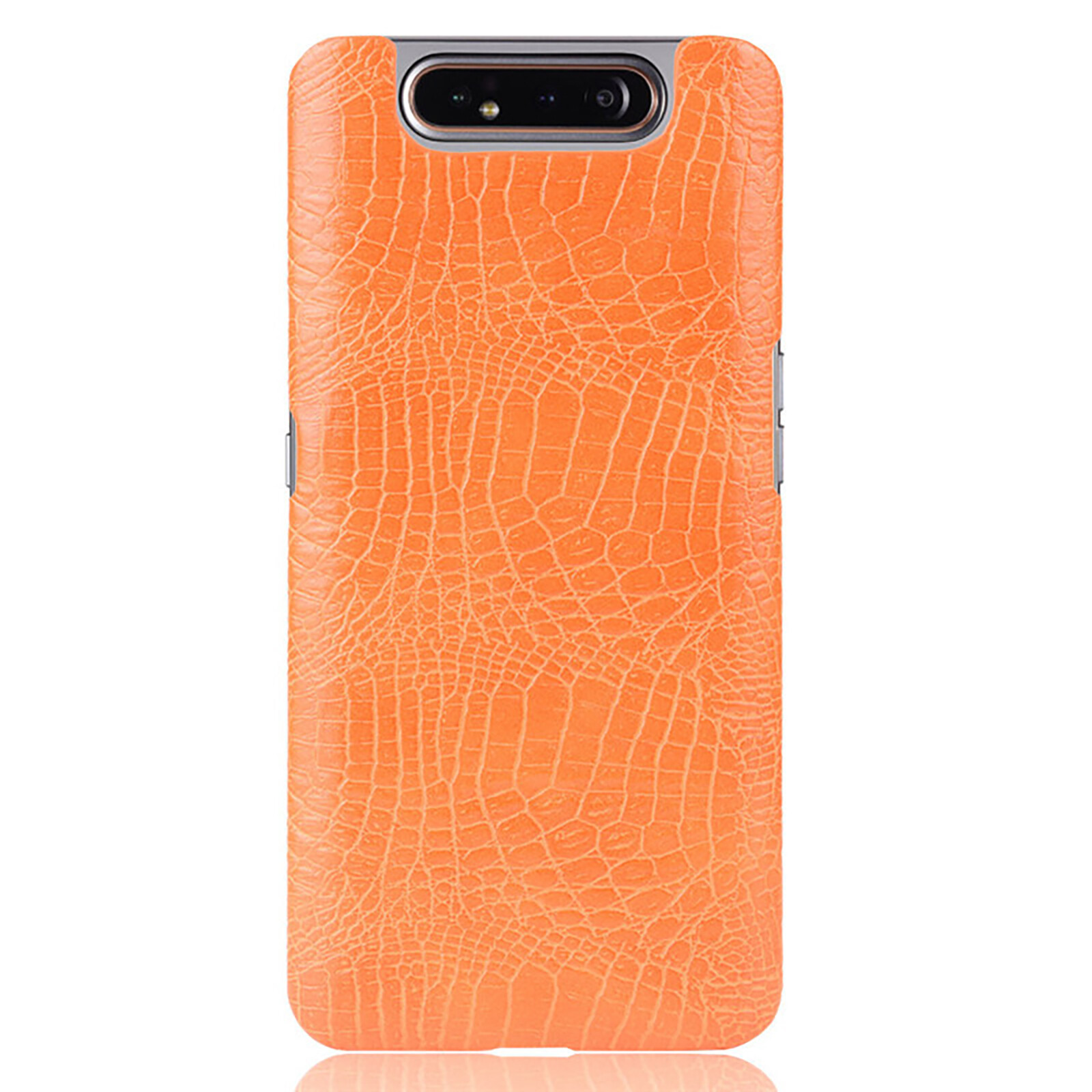 Retro Leather Phone Protective Case Crocodile Pattern Back Cover Solid Color Shell for Samsung Galaxy A80/A90 Phone