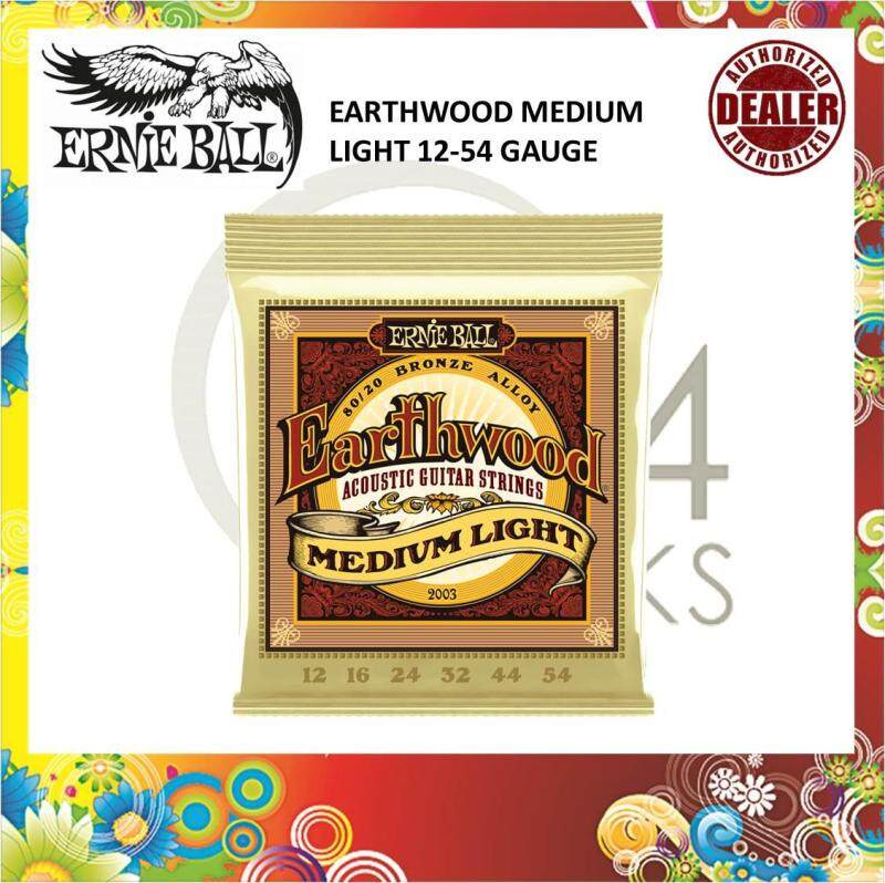 Ernie Ball 2003 Earthwood 80/20 Bronze Medium Light Acoustic Guitar Strings Malaysia