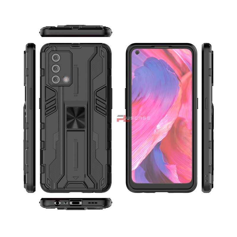PlusCase for OPPO A95 4G A74 4G Case Shockproof Kickstand Armor Camera Lens Protector Hard Back Cover