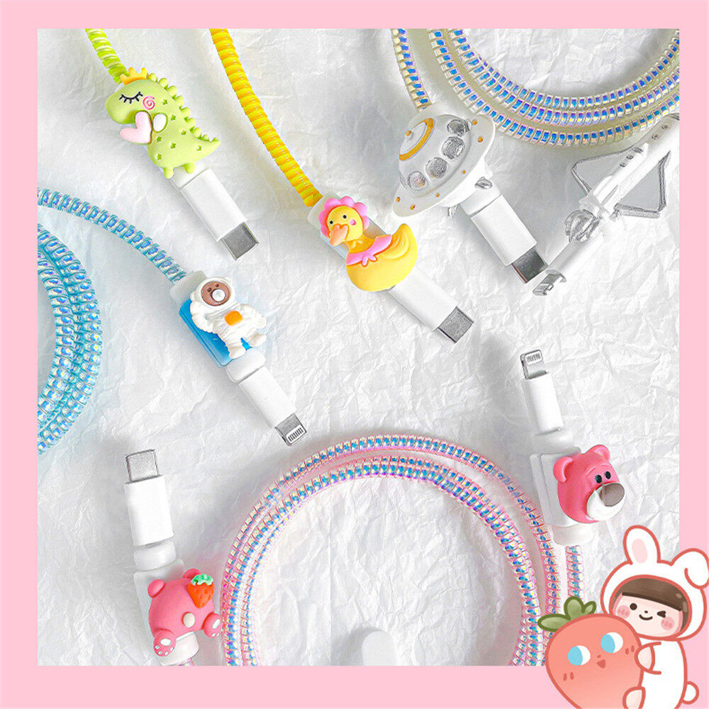 【happy-Store】USB Cable Protector Data Line Cord Protector Protective Case Cable Winder Cover For Phone Charging Cable