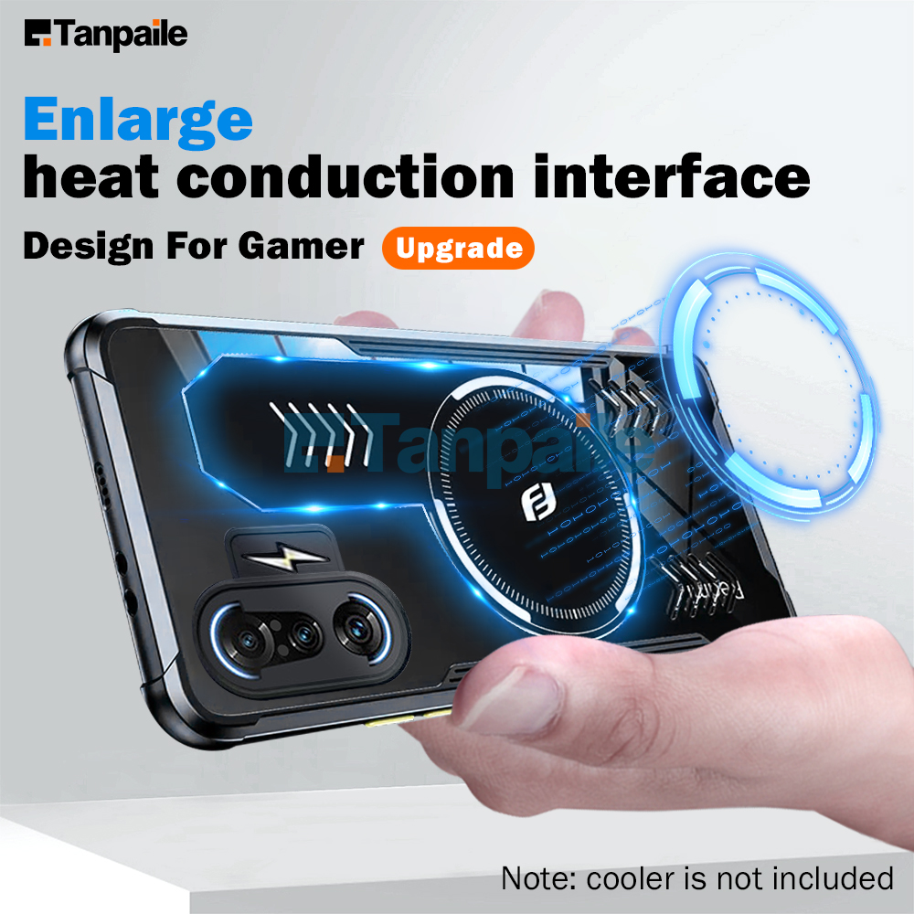 Tanpaile cooling case for xiaomi redmi k50 gaming poco f4 f3 gt k40 k40s pro ultra 12t k50gaming k40gaming k50ultra k50pro k40pro hard bumper heat dissipation phone back cover