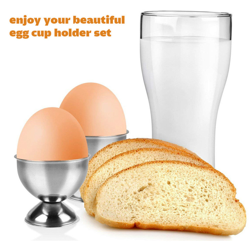 Aihogard Stainless Steel Soft Boiled Egg Cups Egg Holder Tabletop Cup Stand Kitchen Breakfast Cooking Tool