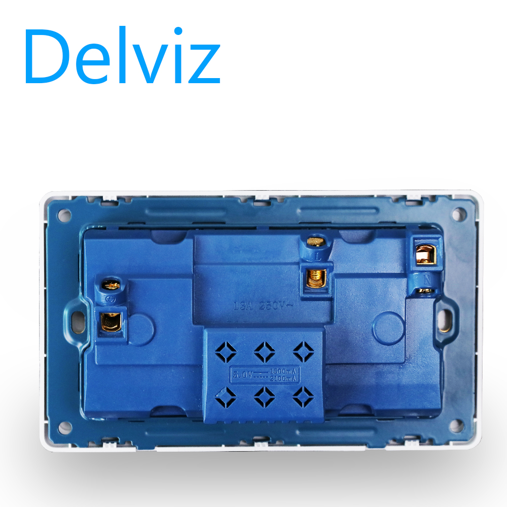 Delviz Ổ cắm điện 3 lỗ chuẩn EU tích hợp công tắc tiện dụng - INTL