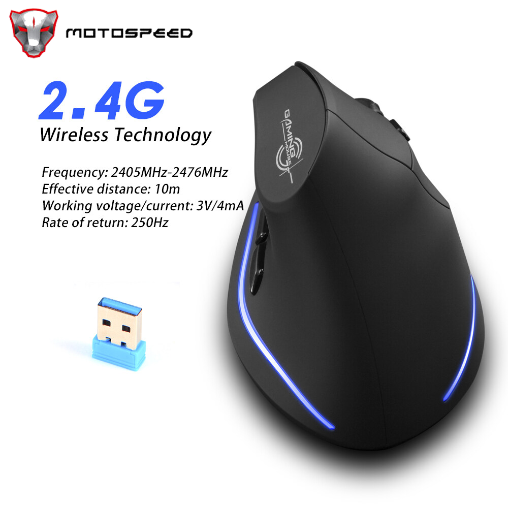 AJAZZ F-35 Mouse Wireless Vertical Mouse Ergonomic Rechargeable 2400 DPI Optional Portable Gaming Mouse for Mac Laptop PC Computer