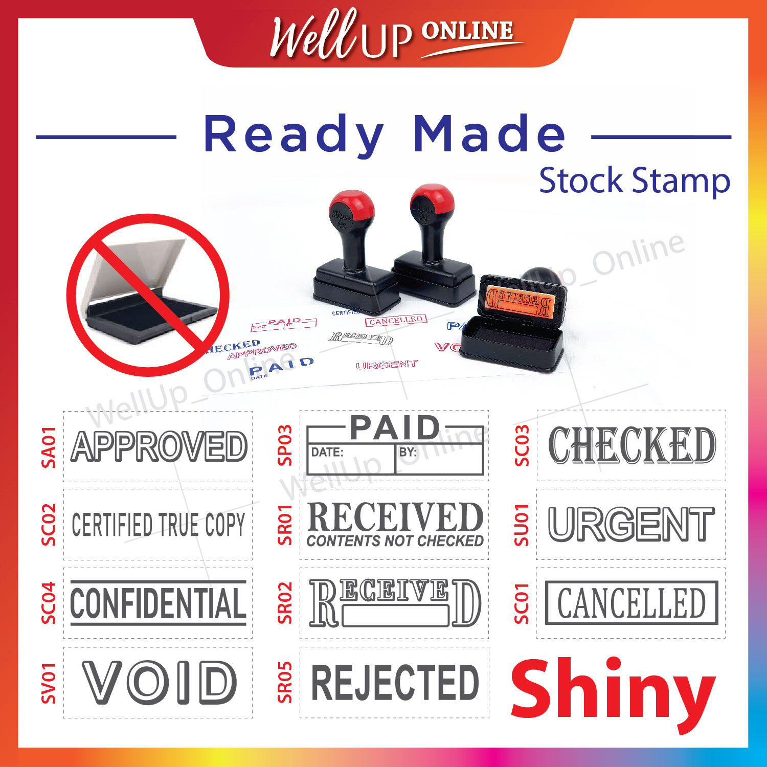 Ready Made Chop (PAID/VOID/RECEIVED/CHECKED/APPROVED) - Rubber Stamp ...